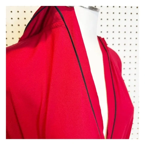 CosabellaRed Hooded Shortie Robe with Belt, Very Soft Sz. S
